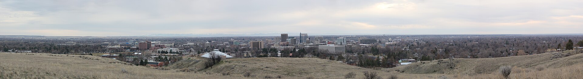 Downtown Boise seen from the foothills above the city