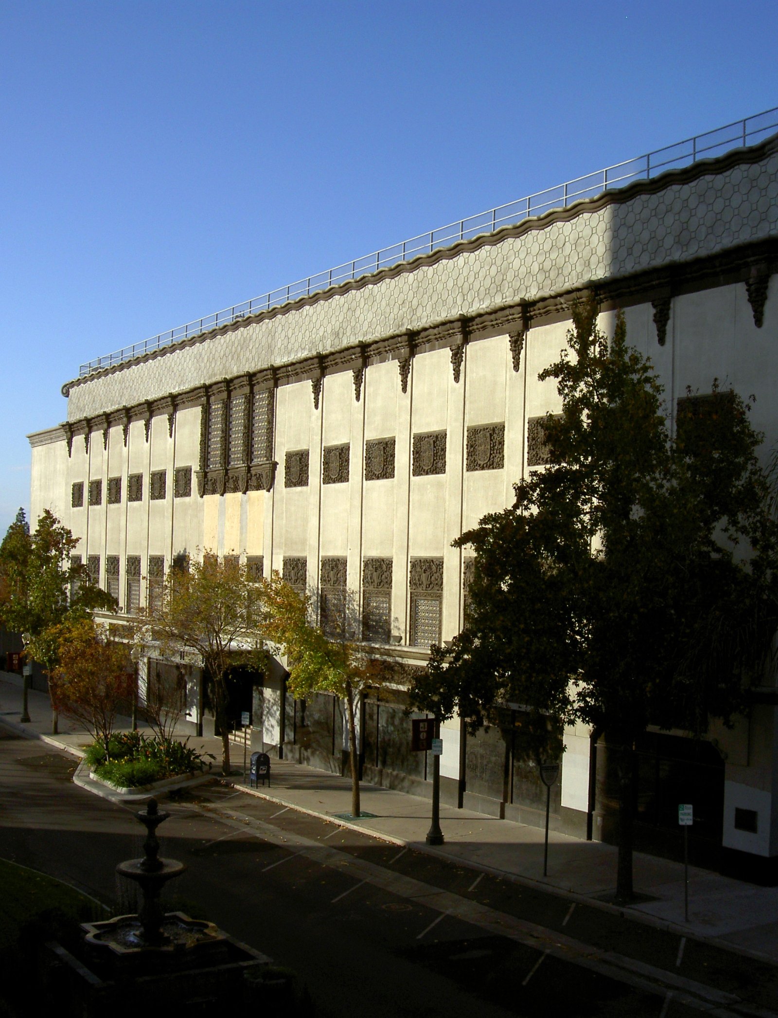 The historic Harris Company department store building facing E Street in downtown San Bernardino, California