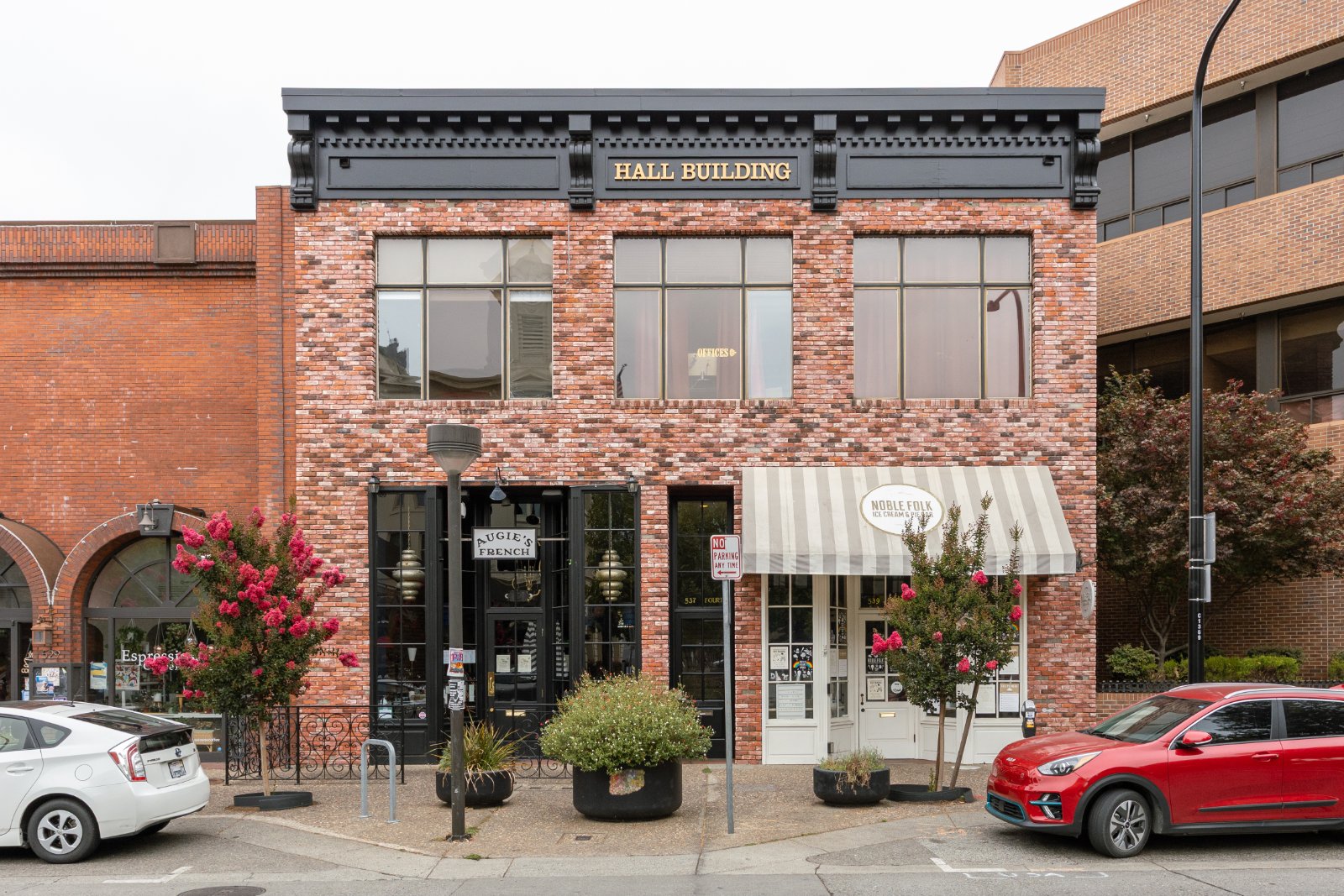 The historic Hall Building on Fourth Street in downtown Santa Rosa, California